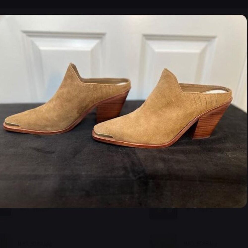 Dolce Vita Western Suede Heeled Mules in Brown from Anthropologie - Size 9 - NWT - Picture 8 of 13